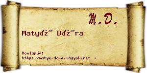 Matyé Dóra névjegykártya