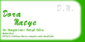dora matye business card