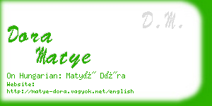 dora matye business card